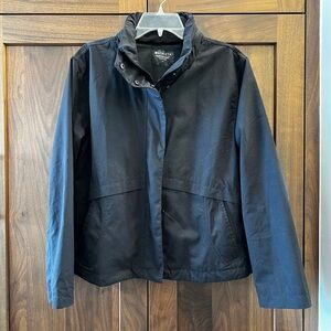 Athleta Women's Black Lightweight Packable Jacket - Disruptive branding on back